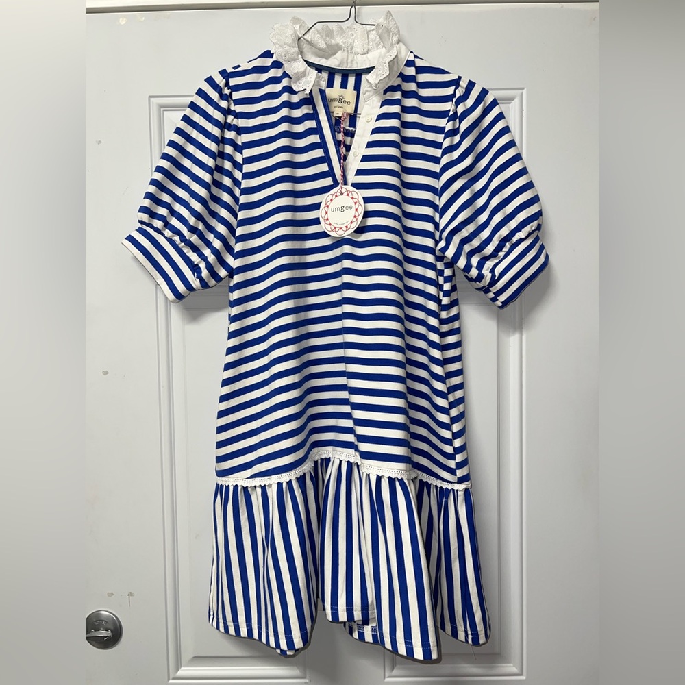 Umgee royal blue and white striped mini dress size medium - Picture 11 of 12
